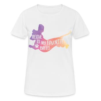 Rettung ist mein Favorit - Dackel - Frauen T-Shirt atmungsaktiv - Weiß - Vorne - AI Model Female 172 dark (172cm)