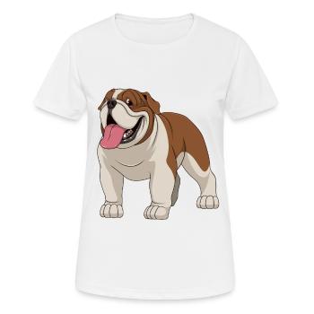 bouledogue britannique bouledogue - T-shirt respirant Femme - blanc - Devant - AI Model Female 172 dark (172cm)