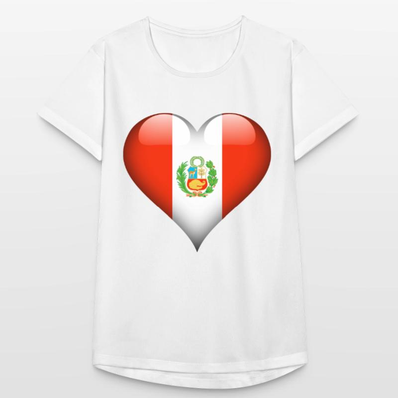 Drapeau péruvien coeur Pérou T-shirt respirant Femme