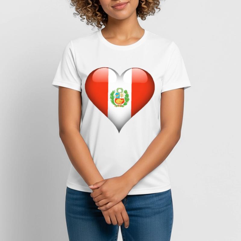 peruvian Heart Peru Flag Women's Breathable T-Shirt
