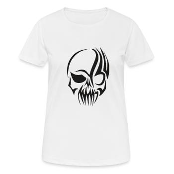 Tête de mort os crâne crâne - T-shirt respirant Femme - blanc - Devant - AI Model Female 172 dark (172cm)