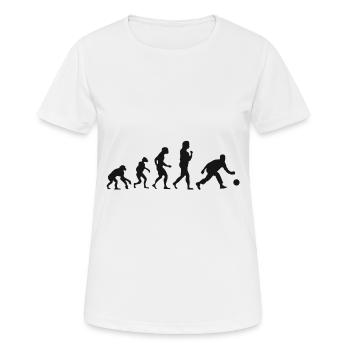 Kegel Evolution Bowling Entwicklung - Frauen T-Shirt atmungsaktiv - Weiß - Vorne - AI Model Female 172 dark (172cm)