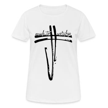 Made To Worship christianisme croix religion - T-shirt respirant Femme - blanc - Devant - AI Model Female 172 dark (172cm)