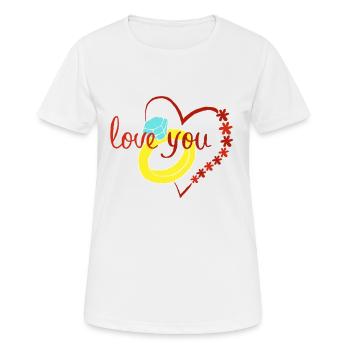 Demande en mariage Amour Relation Mariage Fiançailles - T-shirt respirant Femme - blanc - Devant - AI Model Female 172 dark (172cm)
