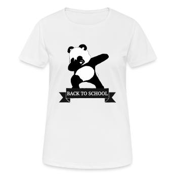 School start dabbender Panda School start School Dab - Women's Breathable T-Shirt - white - Front - AI Model Female 172 dark (172cm)