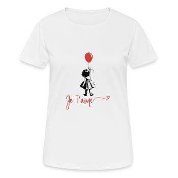 Kinder mit roten Baloon Graffiti künstlerischen T-Shirts - Frauen T-Shirt atmungsaktiv - Weiß - Vorne - AI Model Female 172 dark (172cm)