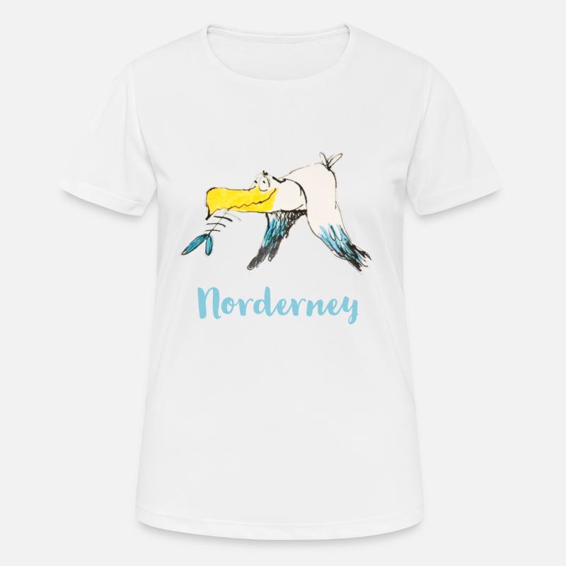 Funny Norderney Moewe - Women's Breathable T-Shirt - white