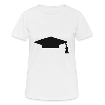 Graduate school graduation high school graduation - Women's Breathable T-Shirt - white - Front - AI Model Female 172 dark (172cm)