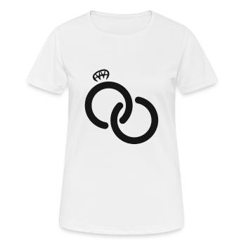 Hochzeit Verlobung Heiraten Verloben Geschenk Ring - Frauen T-Shirt atmungsaktiv - Weiß - Vorne - AI Model Female 172 dark (172cm)