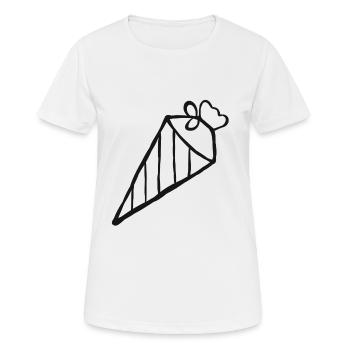 Sac d'école école début sac de sucre scolaire - T-shirt respirant Femme - blanc - Devant - AI Model Female 172 dark (172cm)