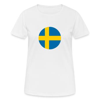 Suède drapeau suédois Drapeau - T-shirt respirant Femme - blanc - Devant - AI Model Female 172 dark (172cm)