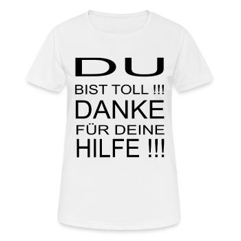 Danke für deine Hilfe Corona Mundschutz Abstand - Frauen T-Shirt atmungsaktiv - Weiß - Vorne - AI Model Female 172 dark (172cm)