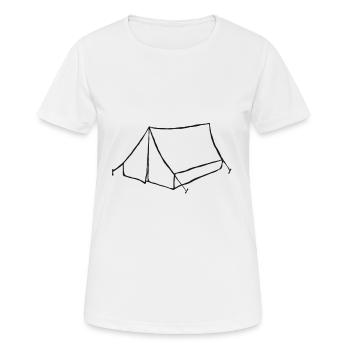 Zelt Camp Camping Zelten Camper Zelter Geschenk - Frauen T-Shirt atmungsaktiv - Weiß - Vorne - AI Model Female 172 dark (172cm)