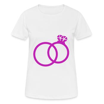 Eheringe Ehering Hochzeit heiraten Braut Bräutigam - Frauen T-Shirt atmungsaktiv - Weiß - Vorne - AI Model Female 172 dark (172cm)