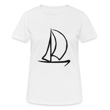 Voile voilier bateau à voile voile capitaine - T-shirt respirant Femme - blanc - Devant - AI Model Female 172 dark (172cm)