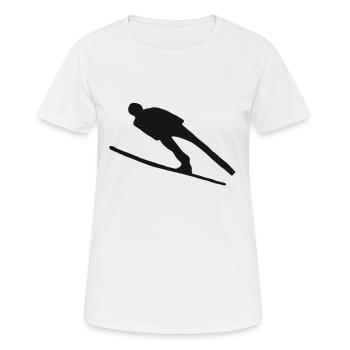 Saut à ski ski ski volant saut à ski sport d'hiver - T-shirt respirant Femme - blanc - Devant - AI Model Female 172 dark (172cm)
