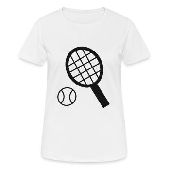 Tennisball Tennisliebhaber Tennis Tennisschläger - Frauen T-Shirt atmungsaktiv - Weiß - Vorne - AI Model Female 172 dark (172cm)
