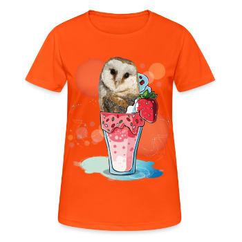 Eule - Frauen T-Shirt atmungsaktiv - Neonorange - Vorne - AI Model Female 172 dark (172cm)