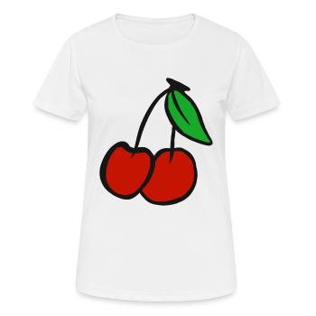 Cerise fruit cerises verger fruit en bonne santé - T-shirt respirant Femme - blanc - Devant - AI Model Female 172 dark (172cm)