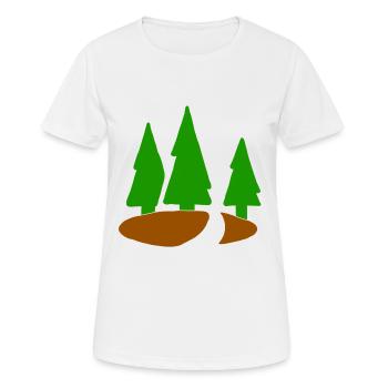 Conifère arbre de noël sapin forêt sapin - T-shirt respirant Femme - blanc - Devant - AI Model Female 172 dark (172cm)