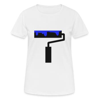 Pinceau peintre et vernis peinture pinceau - T-shirt respirant Femme - blanc - Devant - AI Model Female 172 dark (172cm)