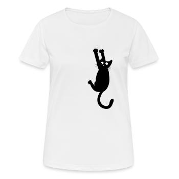 Chat chats chat gueule de bois amoureux des chats chatons - T-shirt respirant Femme - blanc - Devant - AI Model Female 172 dark (172cm)