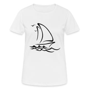 Voile bateau voile - T-shirt respirant Femme - blanc - Devant - AI Model Female 172 dark (172cm)