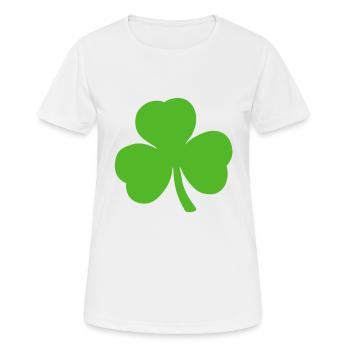 Trèfle à trois feuilles trèfles du jour de l’an - T-shirt respirant Femme - blanc - Devant - AI Model Female 172 dark (172cm)