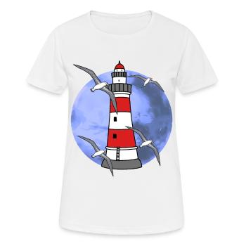 Northern Germany Lighthouse Nautical Maritim Seagull - Women's Breathable T-Shirt - white - Front - AI Model Female 172 dark (172cm)