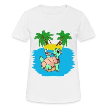 Tortue, Île, Jeune, Caraïbes, Mers du Sud, Été - T-shirt respirant Femme - blanc - Devant - AI Model Female 172 dark (172cm)