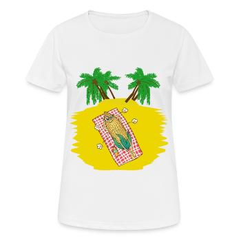 Urlauber Tourist Faul Faulheit Freizeit Hitze - Frauen T-Shirt atmungsaktiv - Weiß - Vorne - AI Model Female 172 dark (172cm)