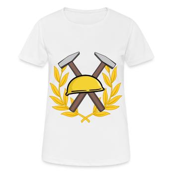 Handwerker Helm Hammer Baustelle Berufe Job - Frauen T-Shirt atmungsaktiv - Weiß - Vorne - AI Model Female 172 dark (172cm)