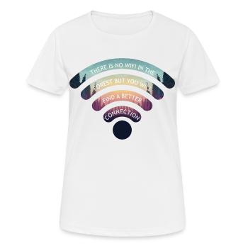 Wifi Connexion Nature Quote Citation Forêt Wifi - T-shirt respirant Femme - blanc - Devant - AI Model Female 172 dark (172cm)