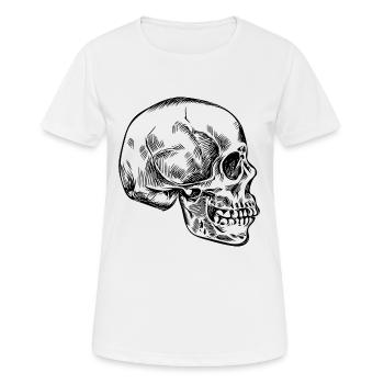 Crâne dans l’optique vintage - T-shirt respirant Femme - blanc - Devant - AI Model Female 172 dark (172cm)