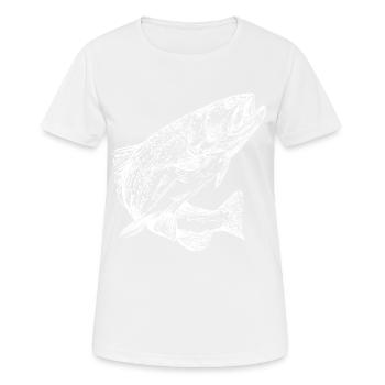 Vintage rainbow trout in the jump - Women's Breathable T-Shirt - white - Front - AI Model Female 172 dark (172cm)