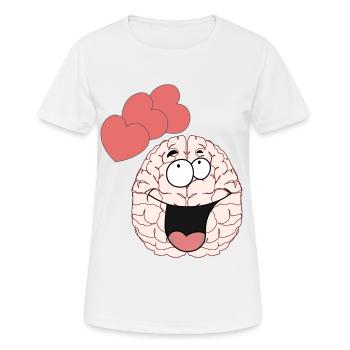 Cerveau Cerveau Sentiments Amour Partenariat Valentin - T-shirt respirant Femme - blanc - Devant - AI Model Female 172 dark (172cm)