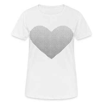 Love - Coeur Bubble Gris Dégradé - T-shirt respirant Femme - blanc - Devant - AI Model Female 172 dark (172cm)