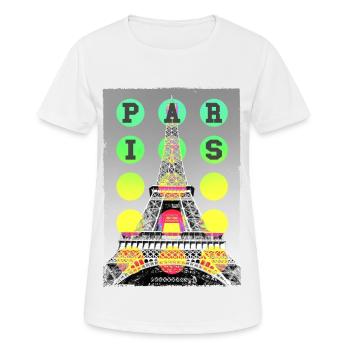 Paris France Ville Skyline Accueil Amour - T-shirt respirant Femme - blanc - Devant - AI Model Female 172 dark (172cm)
