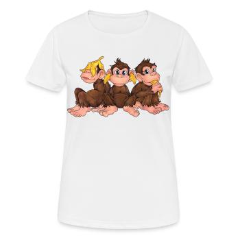 3 Affen - Nichts Böses hören, sehen und sprechen - Frauen T-Shirt atmungsaktiv - Weiß - Vorne - AI Model Female 172 dark (172cm)