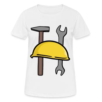 Artisanat Casque de sécurité Outil Chantier de construction Commercial - T-shirt respirant Femme - blanc - Devant - AI Model Female 172 dark (172cm)