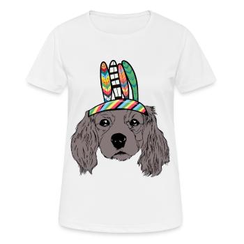 Hundekopf indianisch Kinder Hund Hunde - Frauen T-Shirt atmungsaktiv - Weiß - Vorne - AI Model Female 172 dark (172cm)