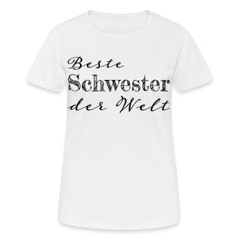 Schwester Geschwister Geschenk - Frauen T-Shirt atmungsaktiv - Weiß - Vorne - AI Model Female 172 dark (172cm)