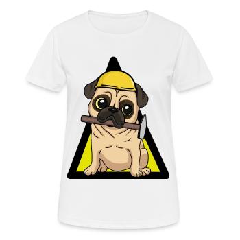 Baustelle Hund Bauherr Handwerk Gewerbe Handwerker - Frauen T-Shirt atmungsaktiv - Weiß - Vorne - AI Model Female 172 dark (172cm)