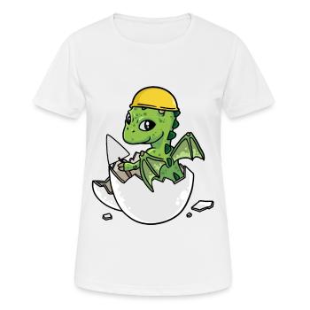 Dino Handwerker Eierschale Maurerkelle Maurer Job - Frauen T-Shirt atmungsaktiv - Weiß - Vorne - AI Model Female 172 dark (172cm)