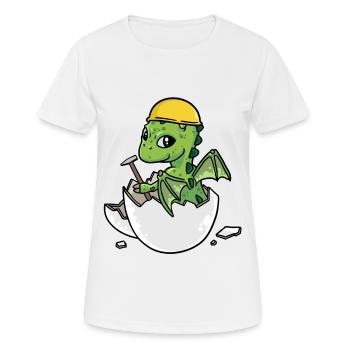 Dino Artisan Marteau Coquille d’Œuf Professions Métiers - T-shirt respirant Femme - blanc - Devant - AI Model Female 172 dark (172cm)