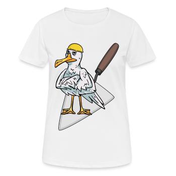 Baustelle Handwerker Möwe Maurer Maurerkelle Bauen - Frauen T-Shirt atmungsaktiv - Weiß - Vorne - AI Model Female 172 dark (172cm)