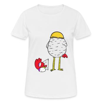 Poulet Chantier Casque de sécurité Ariss Entrepreneur Job - T-shirt respirant Femme - blanc - Devant - AI Model Female 172 dark (172cm)