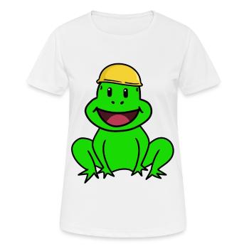 Craftsmen Construction Sites Frog Safety Helmet Chief Toad - Women's Breathable T-Shirt - white - Front - AI Model Female 172 dark (172cm)