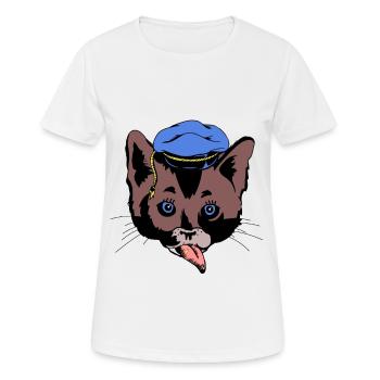 Cat’s Head Sailor Sailor Ship Ahoi maritim - T-shirt respirant Femme - blanc - Devant - AI Model Female 172 dark (172cm)