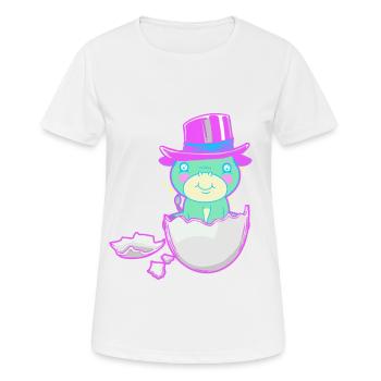 Bébé Naissance Grossesse Fantaisie Coquille d’Œuf - T-shirt respirant Femme - blanc - Devant - AI Model Female 172 dark (172cm)